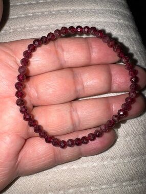 Garnet Faceted Bead Bracelet